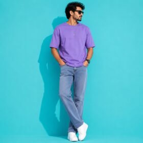 Truemen Men’s Light Blue Cotton Lycra Regular Fit Denim Pant