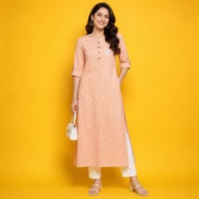 Women’s Peach Cotton Official Kurti