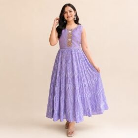 Premium Women’s Sleeveless Anarkali Dress – Elegant Party Wear Gown for Women | Swades Bastralaya