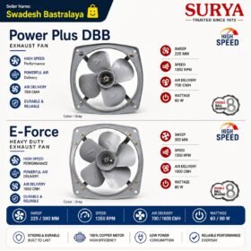 Surya Power Plus DBB Exhaust Fan (225mm) | Surya E-Force Heavy Duty Exhaust Fan (300mm)
