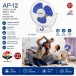 Surya AP-12 Table Cum Wall Fan 300mm | High Speed Fan | 2-in-1 Table & Wall Mount Fan | 100% Copper Motor