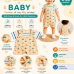 Cute Baby Cotton Romper with Car Print | Breathable Baby Clothing for Boys & Girls