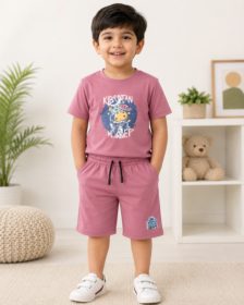 Boys Space Print T-Shirt & Shorts Co-Ord Set
