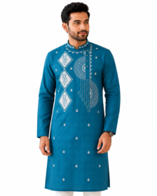 Teal Blue Panjabi for Men
