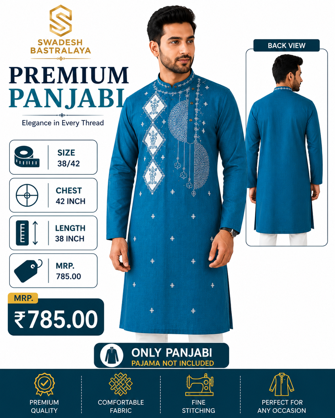 ChatGPT Image Jun 14, 2026, 11_13_43 AM Premium Teal Blue Panjabi for Men