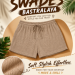 Beige Women's Ribbed Hot Pant for Daily Wear | Comfortable Cotton Blend Lounge Shorts