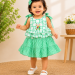 ChatGPT Image Jun 30, 2026, 12_33_34 PM Premium Green Floral Baby Girl Dress Soft Cotton Layered Summer Frock