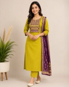 Mustard Yellow 3 Piece Kurta Set