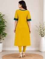 Mustard Yellow Kurti Back View