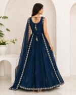 Back View Navy Blue Anarkali Suit