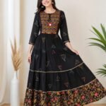 WhatsApp Image 2026-06-18 at 12.16.12 (1) Women's Black Embroidered Anarkali Gown for Festive Wear