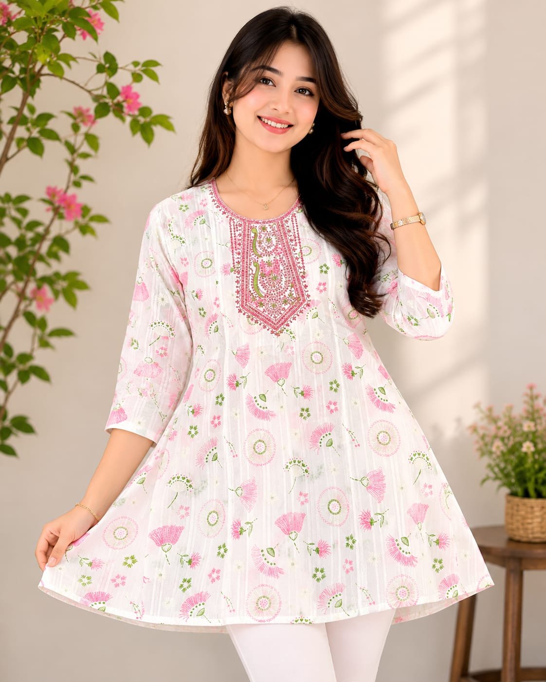 WhatsApp Image 2026-06-18 at 12.58.38 (1) Women Short Kurti Cotton Floral Print Premium Daily Wear
