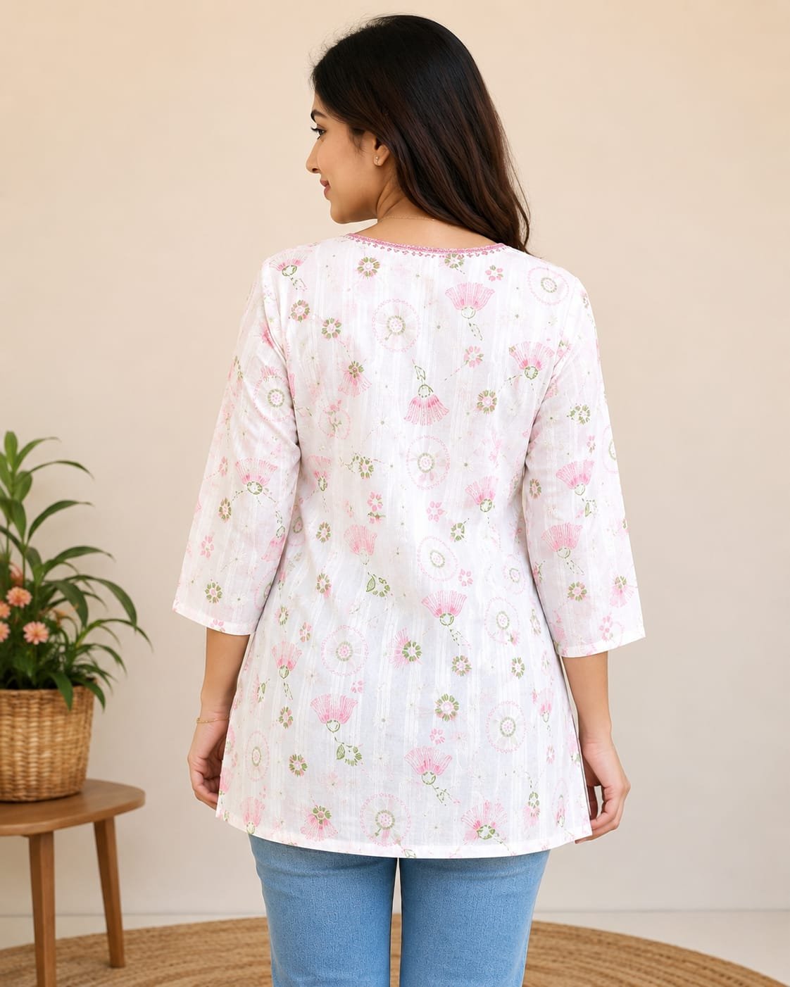 WhatsApp Image 2026-06-18 at 12.58.38 Premium Cotton Women Short Kurti with Floral Print Design