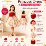 Premium Floral Printed Princess Dress for Girls