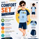 Kids Comfortable Cotton Outfit with Printed T-Shirt and Shorts