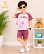 Kids Premium Cotton Co-Ord Set Pink and Maroon Cotton Outfit