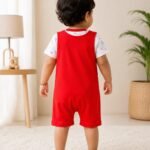 Soft Cotton Baby Romper with Snap Button Closure for Infants