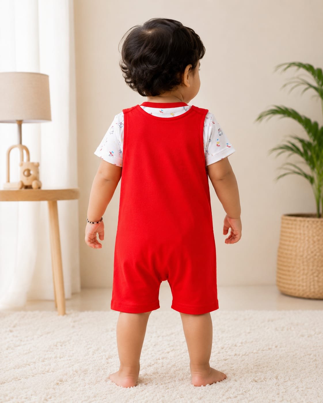 Soft Cotton Baby Romper with Snap Button Closure for Infants