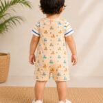 Soft Cotton Baby Car Print Romper with Snap Button Closure for Newborn & Toddler