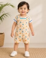 Baby Car Print Cotton Romper for 0-24 Months | Soft Cotton Baby Jumpsuit | Swades Bastralaya