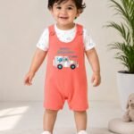 Baby Dungaree Romper Set with Premium Cotton T-Shirt for Baby Boys | Swades Bastralaya