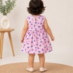 Cute Butterfly Printed Cotton Dress for Baby Girls Lightweight Casual Wear
