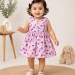 Premium Butterfly Print Baby Girl Dress Soft Cotton Sleeveless Summer Frock