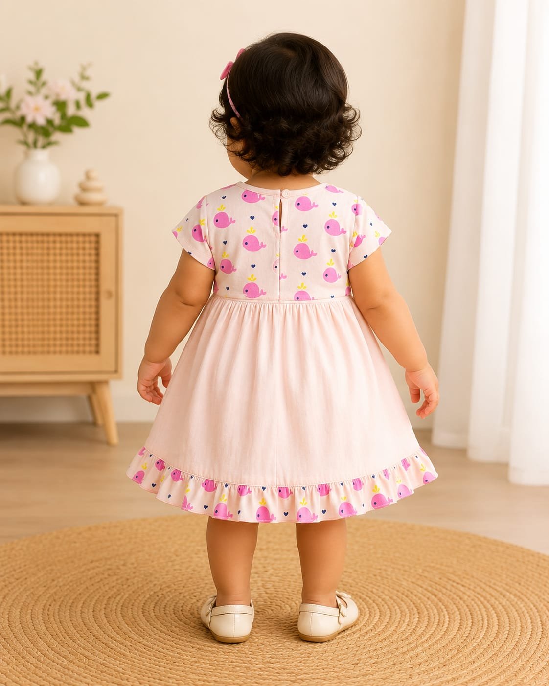 WhatsApp Image 2026-06-25 at 17.13.10 Cute Whale Printed Cotton Dress for Baby Girls Lightweight Casual Wear