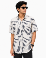 Men’s Abstract Printed Cotton Shirt Front View