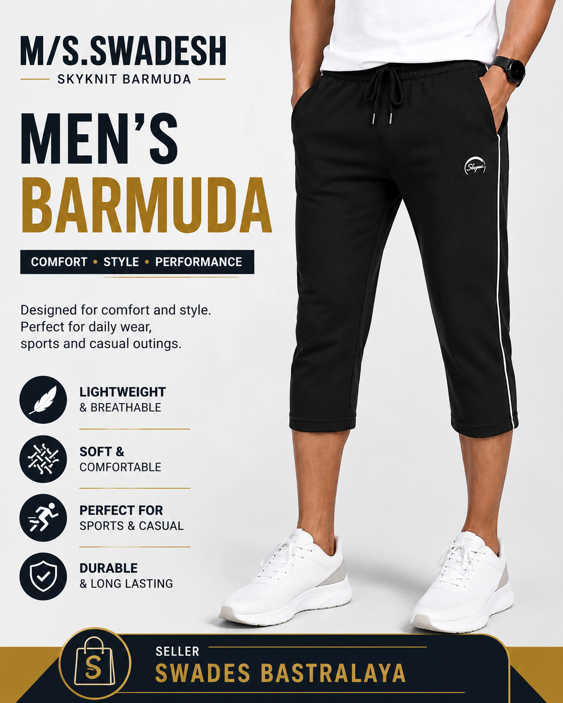 ChatGPT Image Jul 13, 2026, 05_20_29 PM Men’s Comfortable Elastic Waist Bermuda Pant