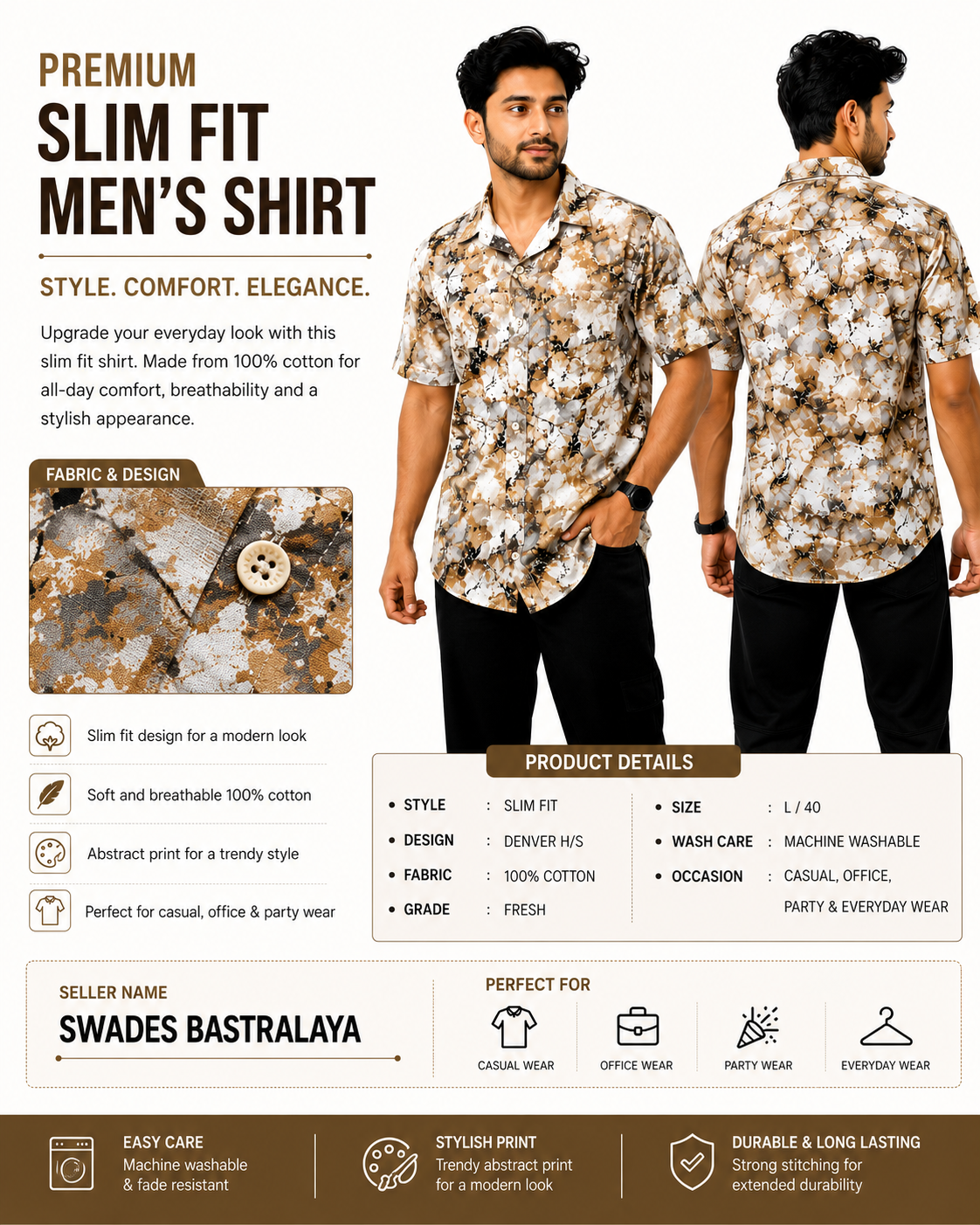 ChatGPT Image Jul 14, 2026, 01_12_22 PM Brown Printed Cotton Shirt Fabric Detail