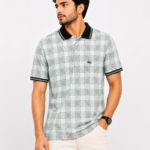 ChatGPT Image Jul 15, 2026, 11_05_57 AM Men's Mint Green Checked Polo T-Shirt Front View
