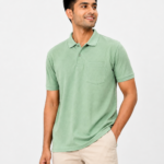 ChatGPT Image Jul 17, 2026, 05_17_07 PM Men's Mint Green Polo T-Shirt Front View with Chest Pocket