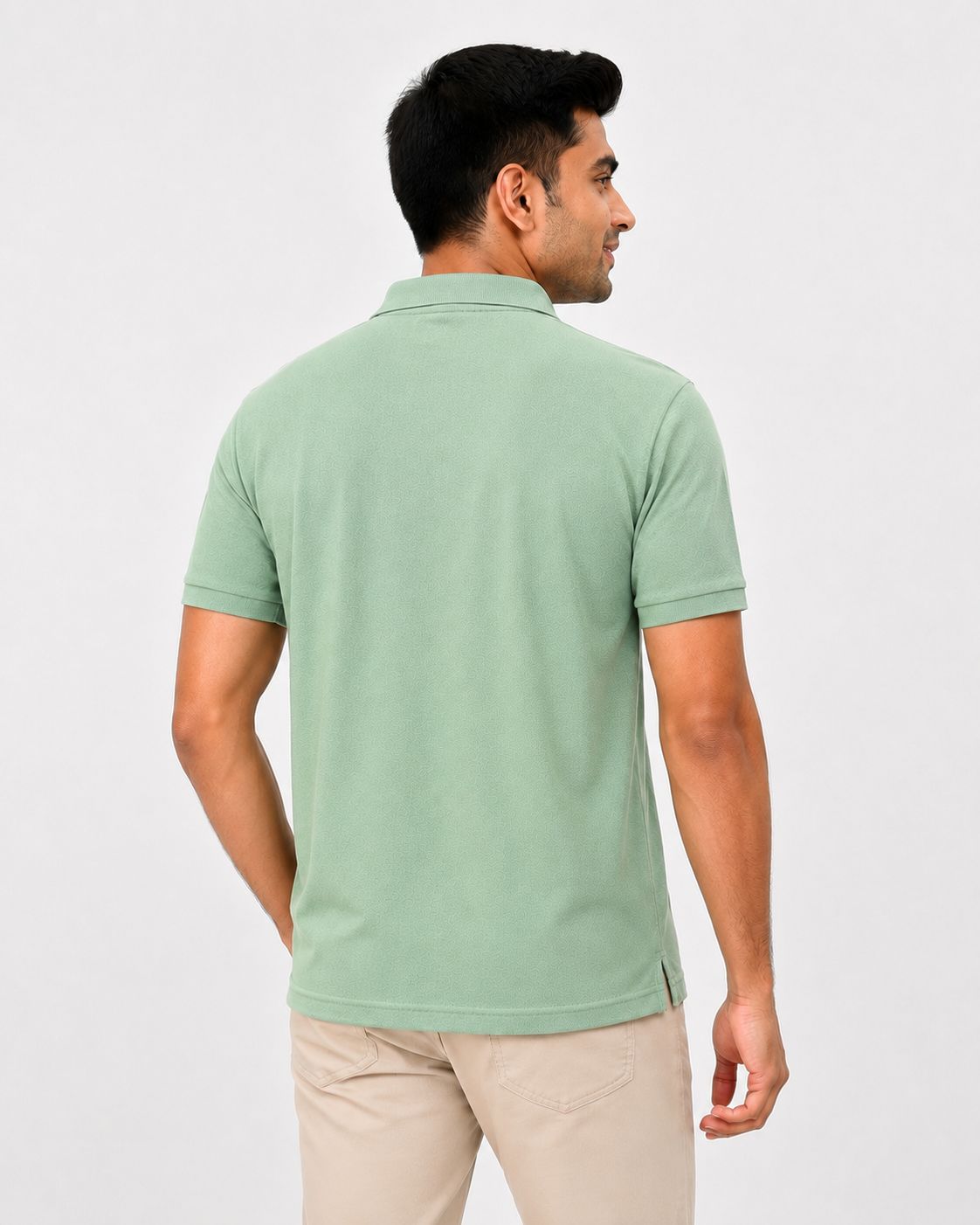 ChatGPT Image Jul 17, 2026, 05_18_35 PM Men's Premium Mint Green Polo T-Shirt Back View Regular Fit