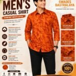 Swadesh_Bastralaya_Casual_Shirt_1080x1350 Premium Orange Batik Printed Shirt for Men