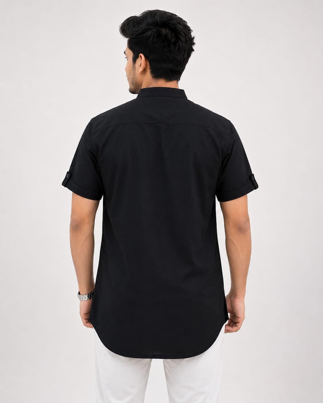 WhatsApp Image 2026-06-29 at 10.44.00 (1) Stylish Black Mandarin Collar Kurta for Men Premium Cotton Blend Casual Festival Wear