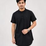 WhatsApp Image 2026-06-29 at 10.44.00 Men's Black Mandarin Collar Kurta Front View | Swades Bastralaya
