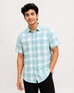 Men's Premium Checked Casual Shirt Front View | Swades Bastralaya