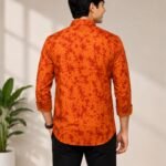 WhatsApp Image 2026-06-30 at 11.22.49 Stylish Men's Orange Casual Batik Shirt Regular Fit