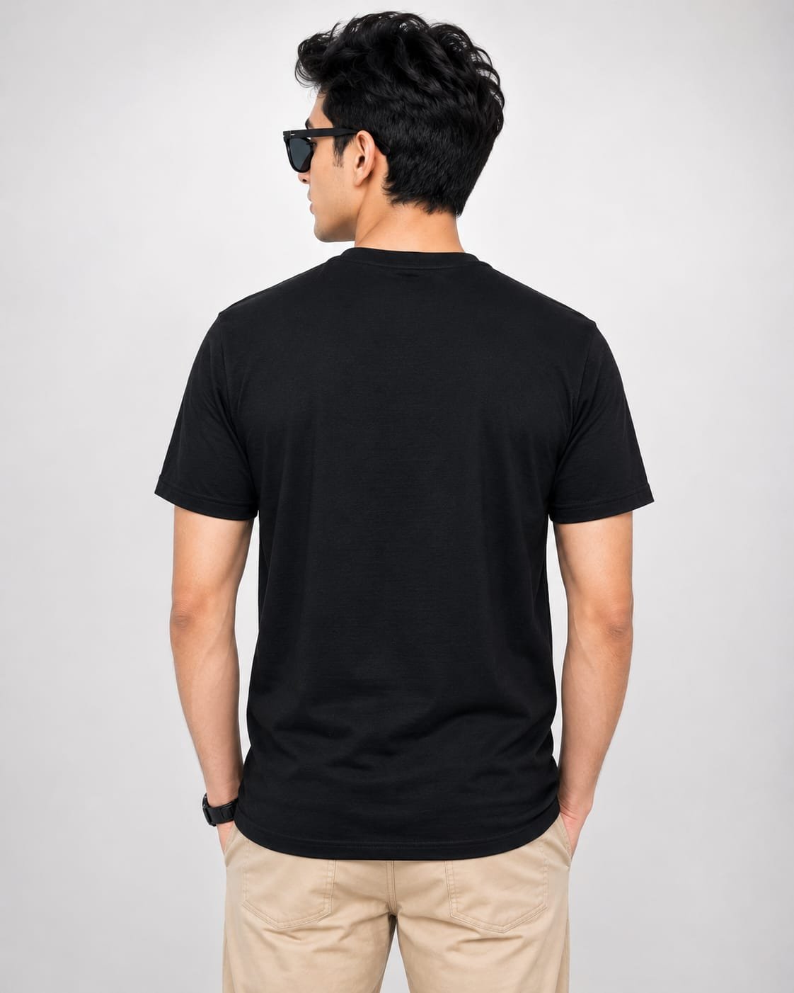 WhatsApp Image 2026-06-30 at 14.37.12 Black Printed Men's Cotton T-Shirt Back View
