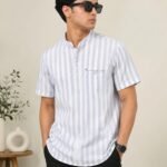WhatsApp Image 2026-06-30 at 15.25.41 White Striped Men's Shirt Front View