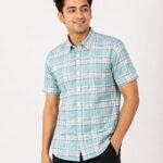 WhatsApp Image 2026-06-30 at 15.52.50 Premium Mint Green Check Shirt for Men Front View