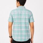 WhatsApp Image 2026-06-30 at 15.52.51 Stylish Half Sleeve Mint Green Check Cotton Shirt