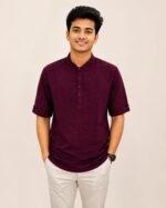 Premium Maroon Men's Kurta Front View