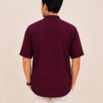 Stylish Mandarin Collar Maroon Kurta for Men