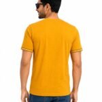Men's Mustard Yellow Cotton T-Shirt Back View