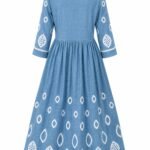 WhatsApp Image 2026-07-20 at 10.20.15 (1) Women's Blue Printed Cotton Kurti Back View