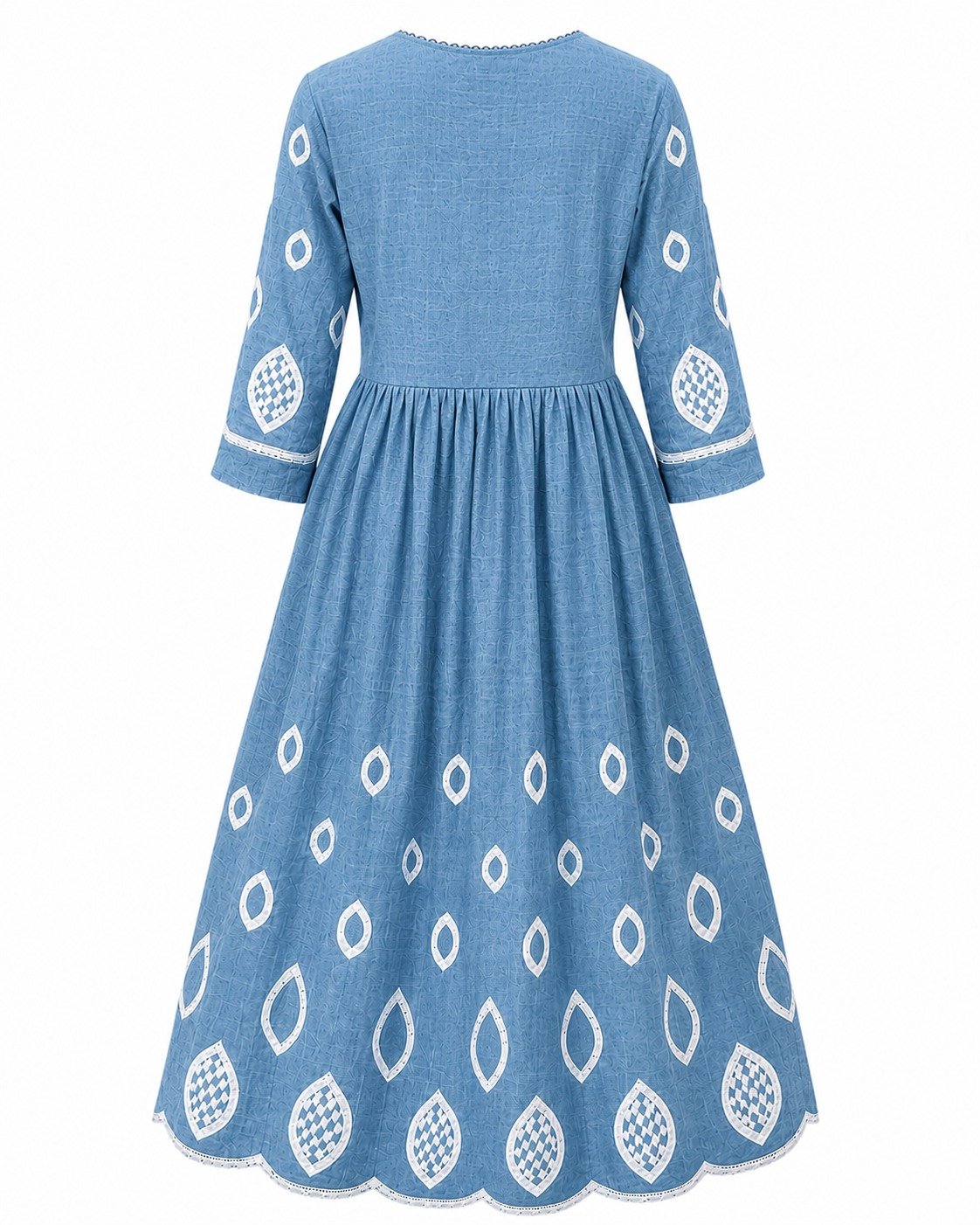 WhatsApp Image 2026-07-20 at 10.20.15 (1) Women's Blue Printed Cotton Kurti Back View