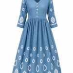 WhatsApp Image 2026-07-20 at 10.20.15 (2) Women's Blue Printed Cotton Kurti Front View