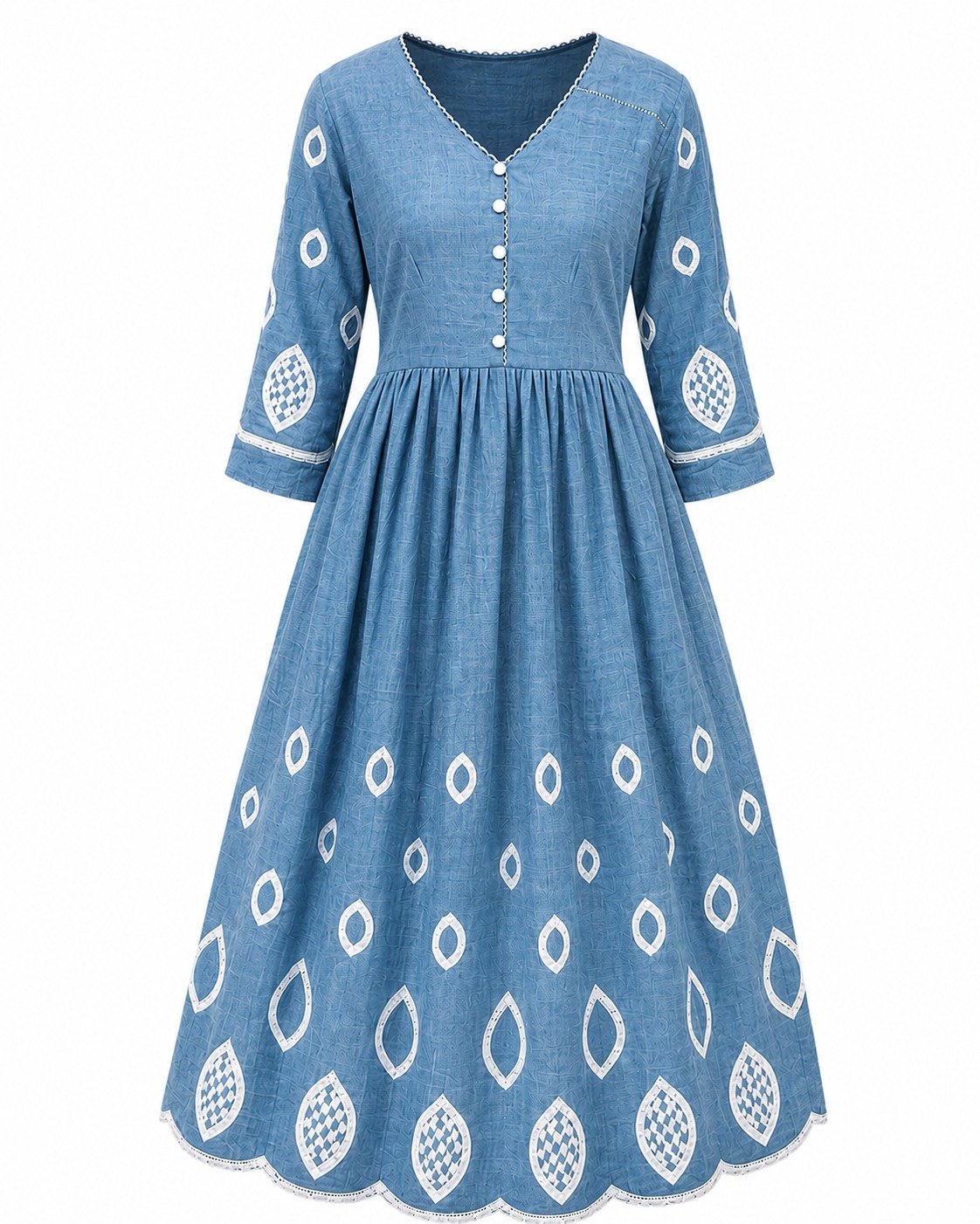 WhatsApp Image 2026-07-20 at 10.20.15 (2) Women's Blue Printed Cotton Kurti Front View